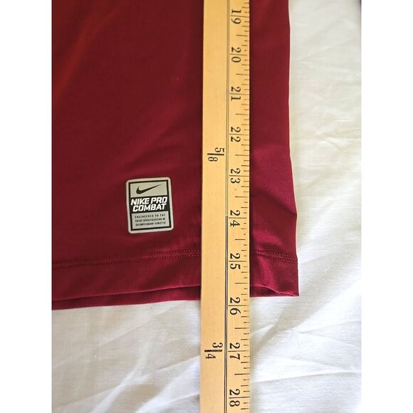 Nike Pro Combat Dri-FIT Compression Shirt Burgundy Red Long Sleeve Base Layer XL - Picture 11 of 13